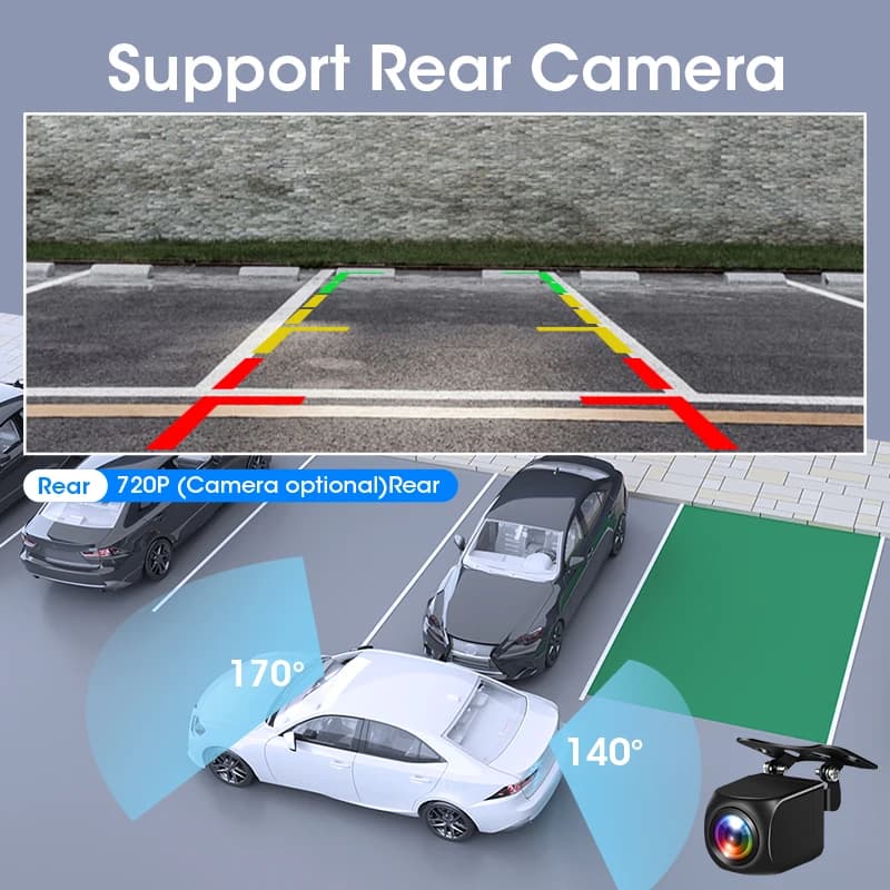 Vtopek 8.1 بوصة 2.5K داش كام لاسلكي Carplay أندرويد السيارات سيارة DVR واي فاي نظام تحديد المواقع والملاحة كاميرا الرؤية الخلفية لوحة القيادة مسجل فيديو - 3