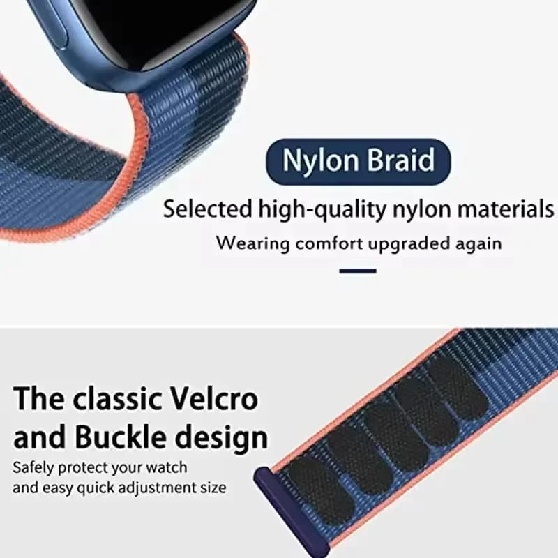 حلقة نايلون لسوار ساعة أبل S11 مقاس 42/46/40/44/45/41 ملم، حزام ساعة ذكية لساعة IWatch 49 ملم، متوافق مع الإصدارات 11/10/9/8/7/6/SE/5/4 - 3