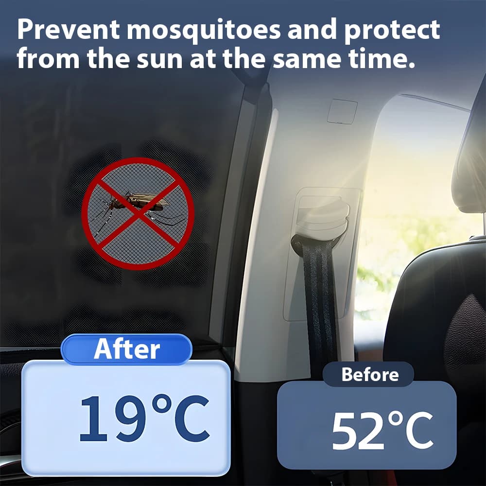 Car Sun Shades: UV Protection, Side & Rear Window Mesh Curtains, Mosquito Repellent, Sun Visor for SUV, Car, RV - Summer Essenti - 5