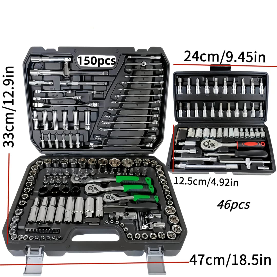 150/46pcs Auto Mechanical Repair Tool Set, Multifunctional with Socket, Wrench And Ratchet Set, Auto Repair, Mechanical Toolkit - 5