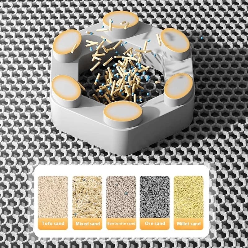 حصيرة فضلات القطط كبيرة جدًا شديدة التحمل مقاومة للماء مكونة من طبقتين غير قابلة للانزلاق وقابلة للغسل في أرضية الحيوانات الأليفة صندوق نفايات سدادة رملية - 3