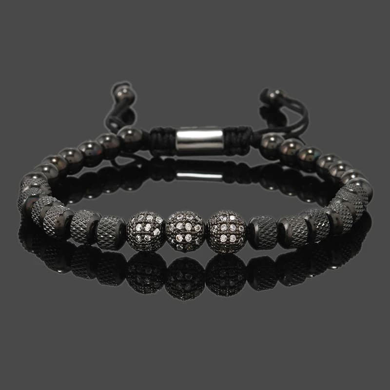 أساور رجالية فاخرة بكرة تشيكوسلوفاكيا الملكية من الفولاذ المقاوم للصدأ خرز اليد مجوهرات هدية للصبي - 3