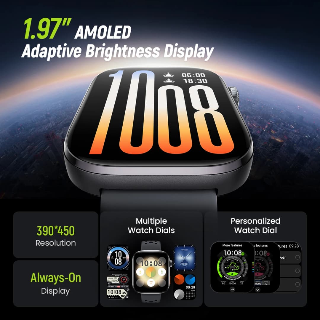 HAYLOU Watch Hyper Smartwatch 1.97" AMOLED Display Supports Dual-Band GPS Compass Offline Maps Message Reply Smart Watch 5ATM - 3