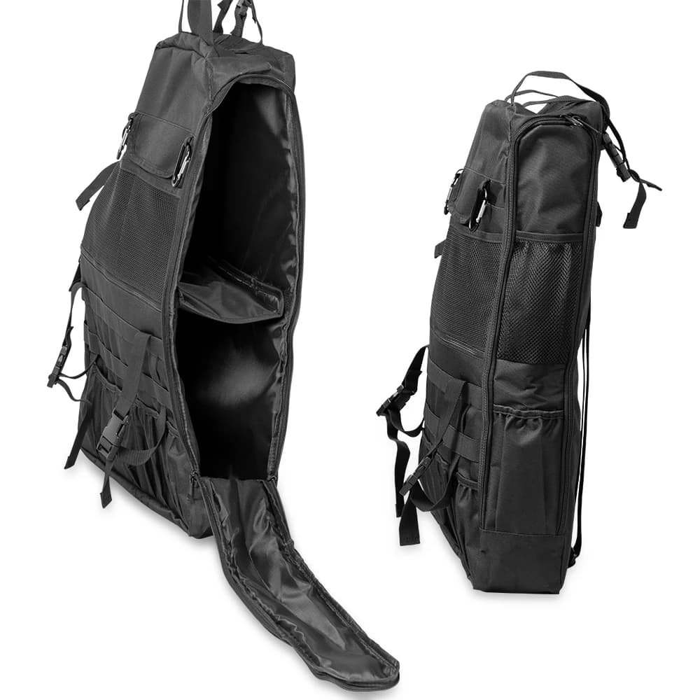 حقيبة سرج للشحن لسيارات Wrangler JK JKU JL ذات 4 أبواب، حقيبة تخزين بقفص وعدة جيوب منظمة لأدوات التخزين - 4