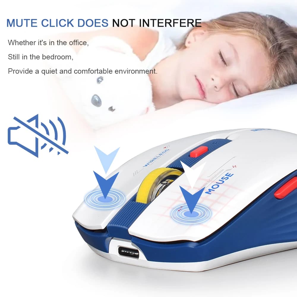 ماوس ألعاب LT-T19 مريح قابل لإعادة الشحن USB 2.4G لاسلكي إضاءة RGB ماوس للكمبيوتر المكتبي المحمول - 6