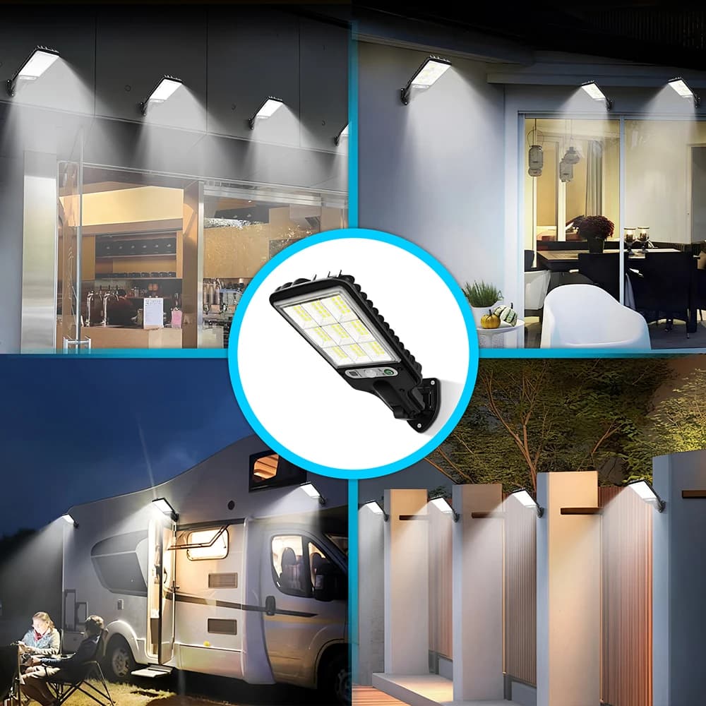 LED Solar Outdoor Wall Lights with Motion Sensor, 3 Lighting Modes IP65 Waterproof, Remote Control Solar Security Lamp - 5