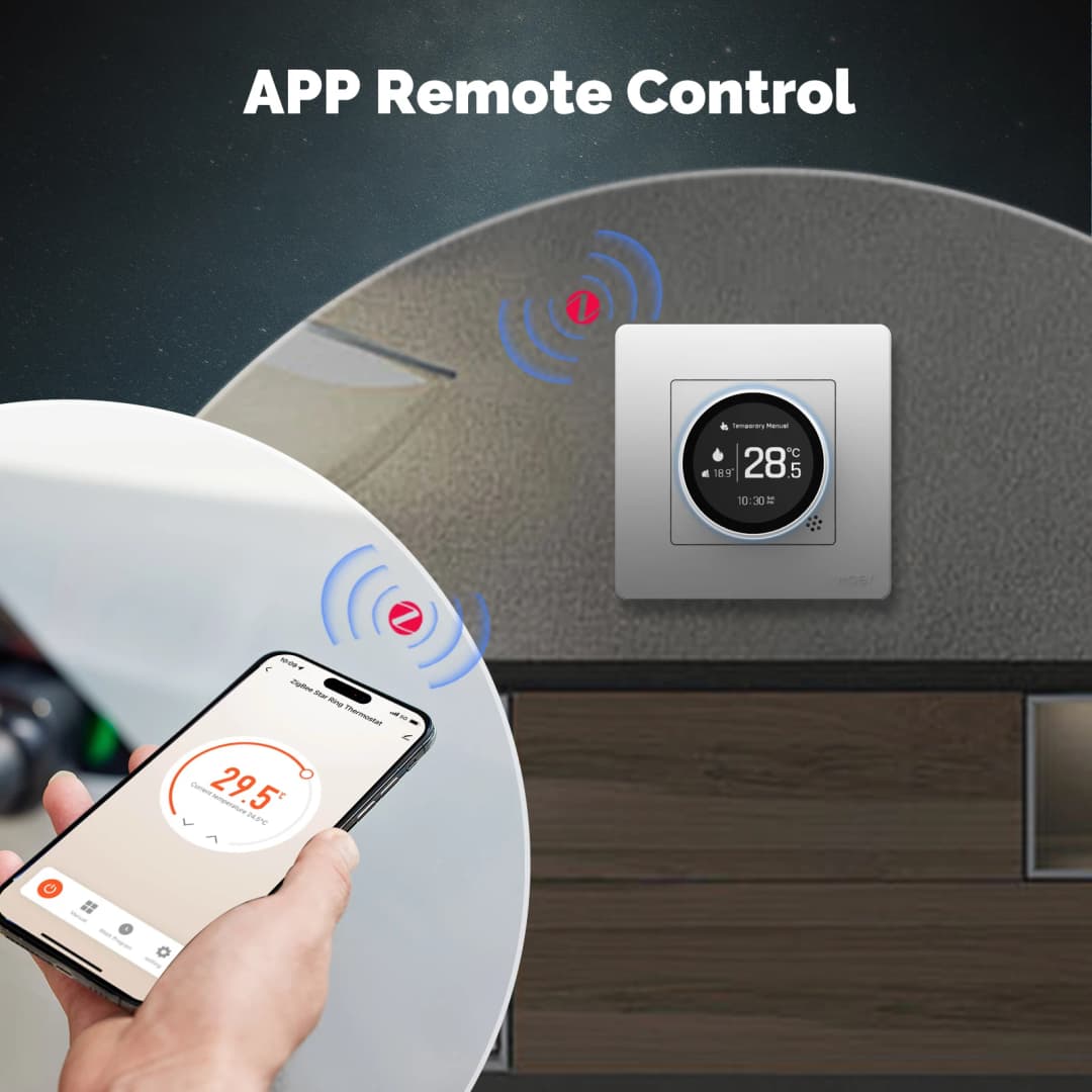 MOES Tuya ZigBee Smart Knob Thermostat Star Ring Series Temperature Controller Water Boiler Electric Heating With Alexa Google - 3