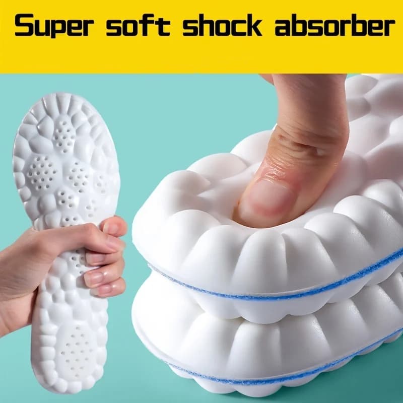 Latex Sport Insoles Soft High Elasticity Shoe Pads Breathable Shock Absorption Cushion Running Insert Men Women - 2