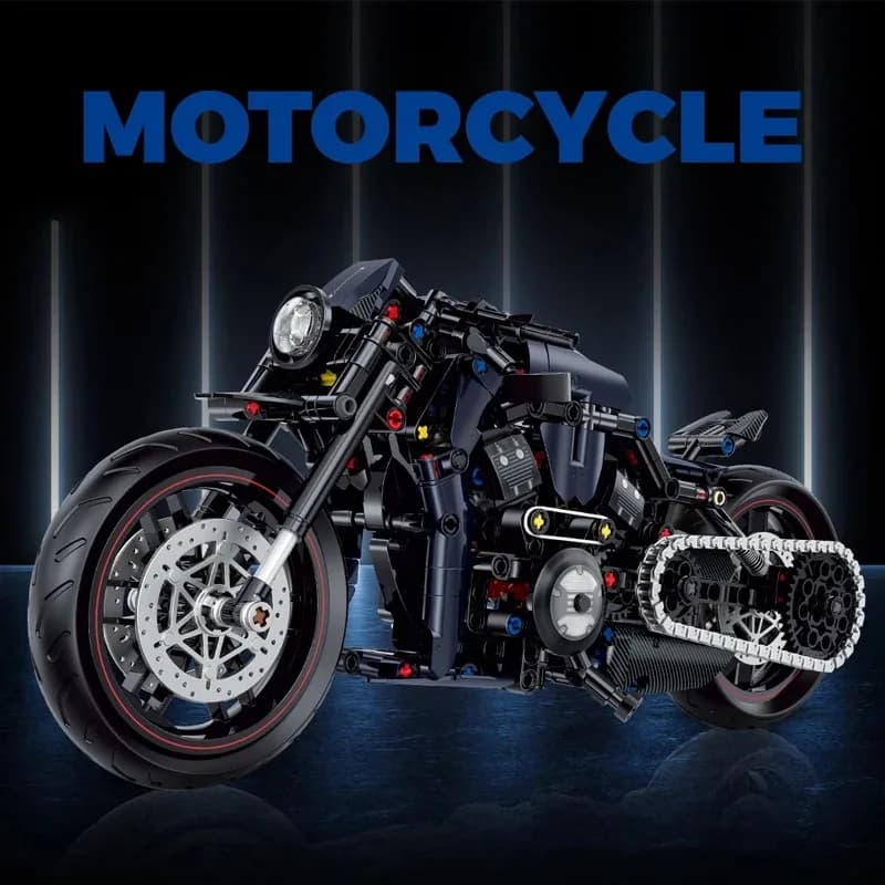 New 1:8 Night Racer Motorbike Building Blocks Sets MOC Bricks Motorcycle Model Christmas Gifts for Boys Kids Children 623pcs - 2