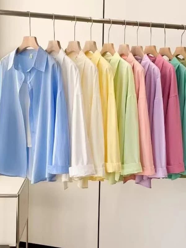 Dopamine Hong Kong Style Retro Korean Collar Long Sleeve Shirt Fashionable Versatile Lazy Slimming Commute Top Women's Shirt