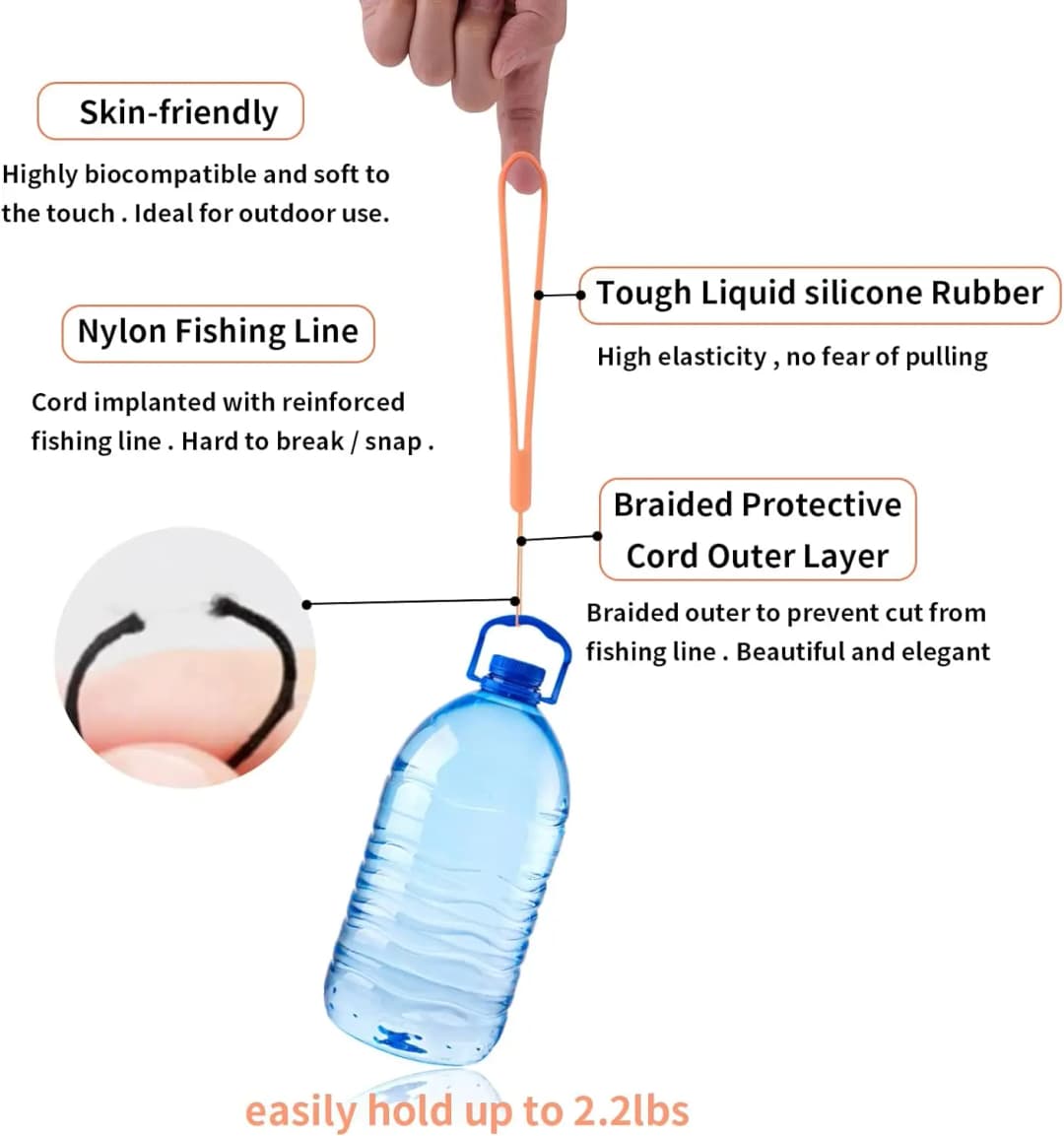 5/1PCS Silicone Wrist Straps Phone Strap Portable Hand Wrist Lanyard Chain ID Card Keys Cord Keychain for Samsung Xiaomi Huawei - 4