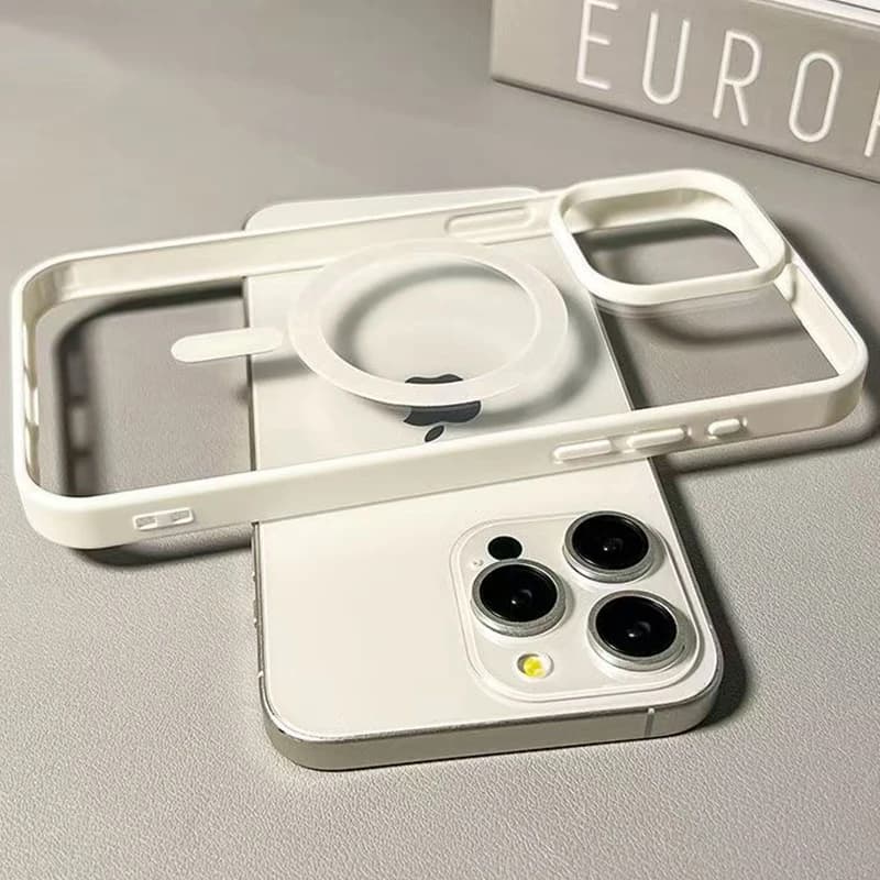 جراب هاتف شحن لاسلكي فاخر لماجسيف لآيفون 17 16 15 14 13 12 11 برو ماكس 16 بلس 16e 17 إير، غطاء مغناطيسي