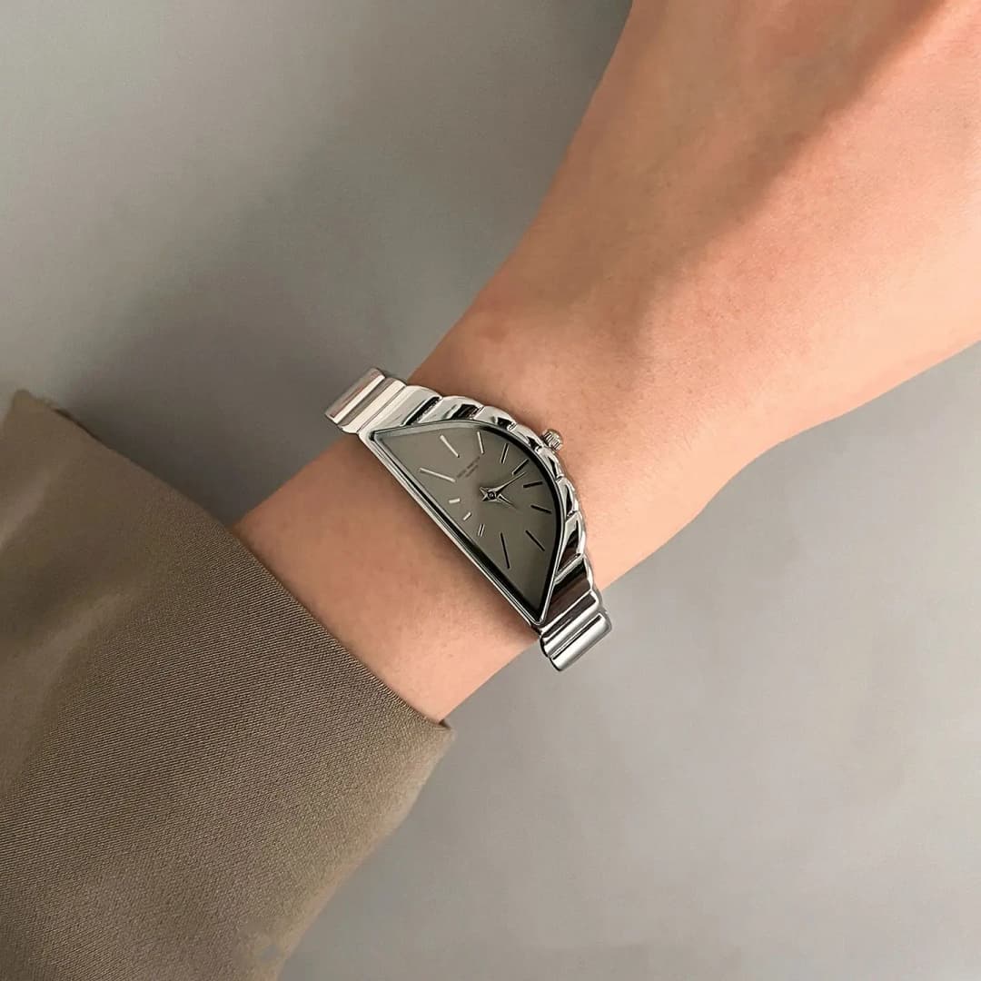 NEW Fashion Design Women's Watches Creative Half-Moon Dial Stainles Steel Quartz Authentic Watch Premium Women's Wristwatch Gift - 2