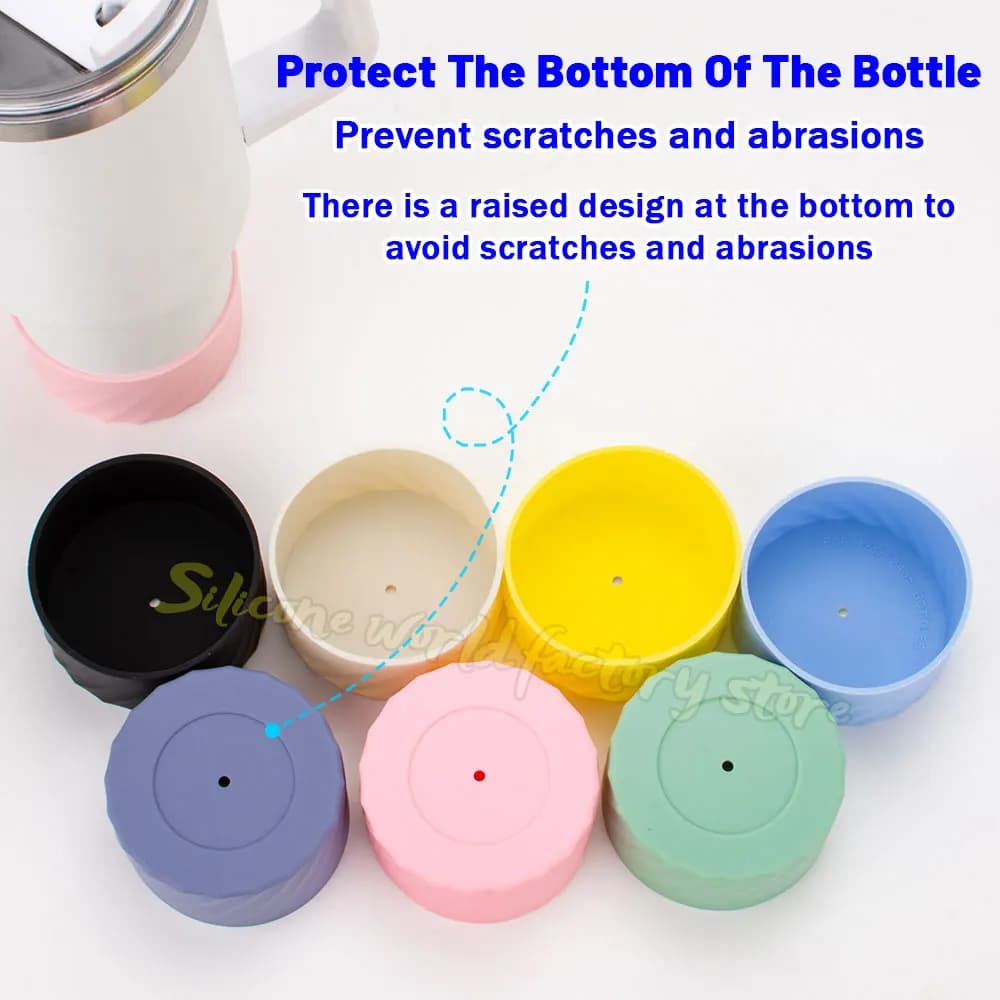 SW 7.5/7CM Silicone Cup Bottom Cover for Stanley 40oz/30oz Tumbler Quencher Adventure for IceFlow Flip Straw Water Bottle Sleeve - 4