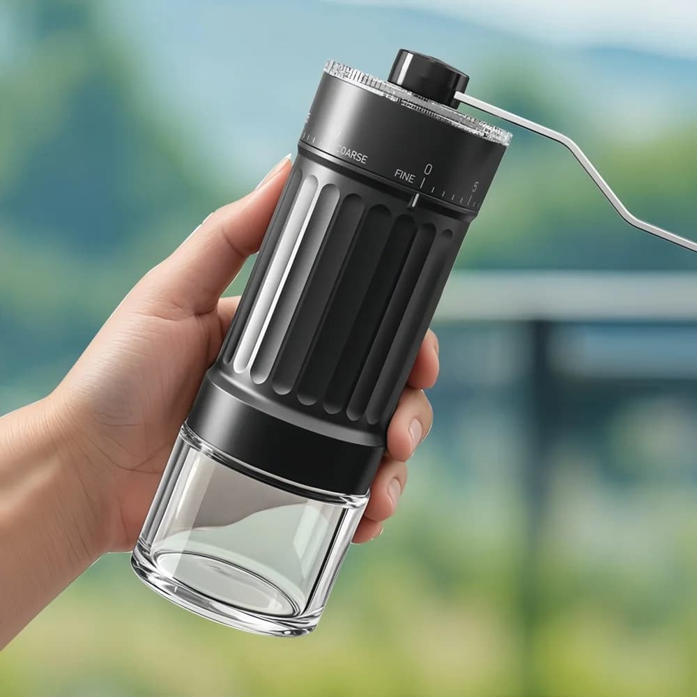 مطحنة قهوة يدوية بمقياس خارجي، 40 مستوى ضبط، نواة طحن خزفية، أدوات قهوة منزلية احترافية عالية الجودة - 5