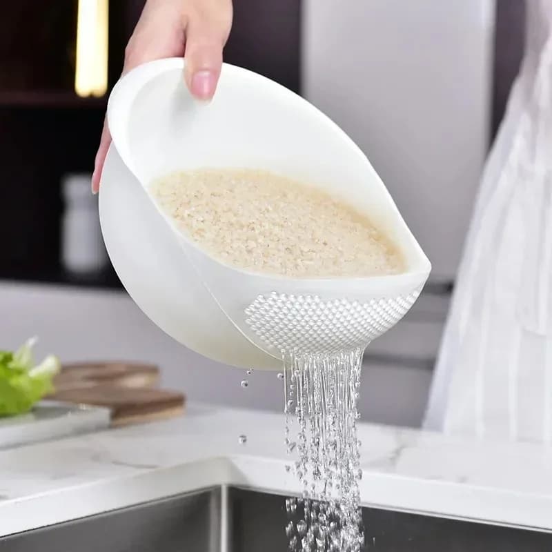 New Food Grade Plastic Rice Strainer Vegetable Washing Basket Fruit Vegetable Washing Drain Basket Kitchen Multi-purpose Storage - 3