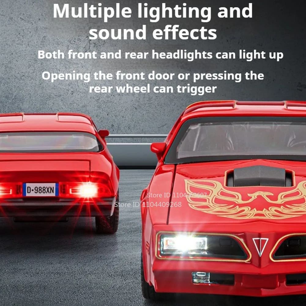 نموذج سيارة Firebird Viper مقاس 1:32 لعبة صوت وإضاءة سيارة سحب الأبواب مفتوحة نماذج سبائك مصبوبة هدايا قابلة للجمع للأطفال - 4