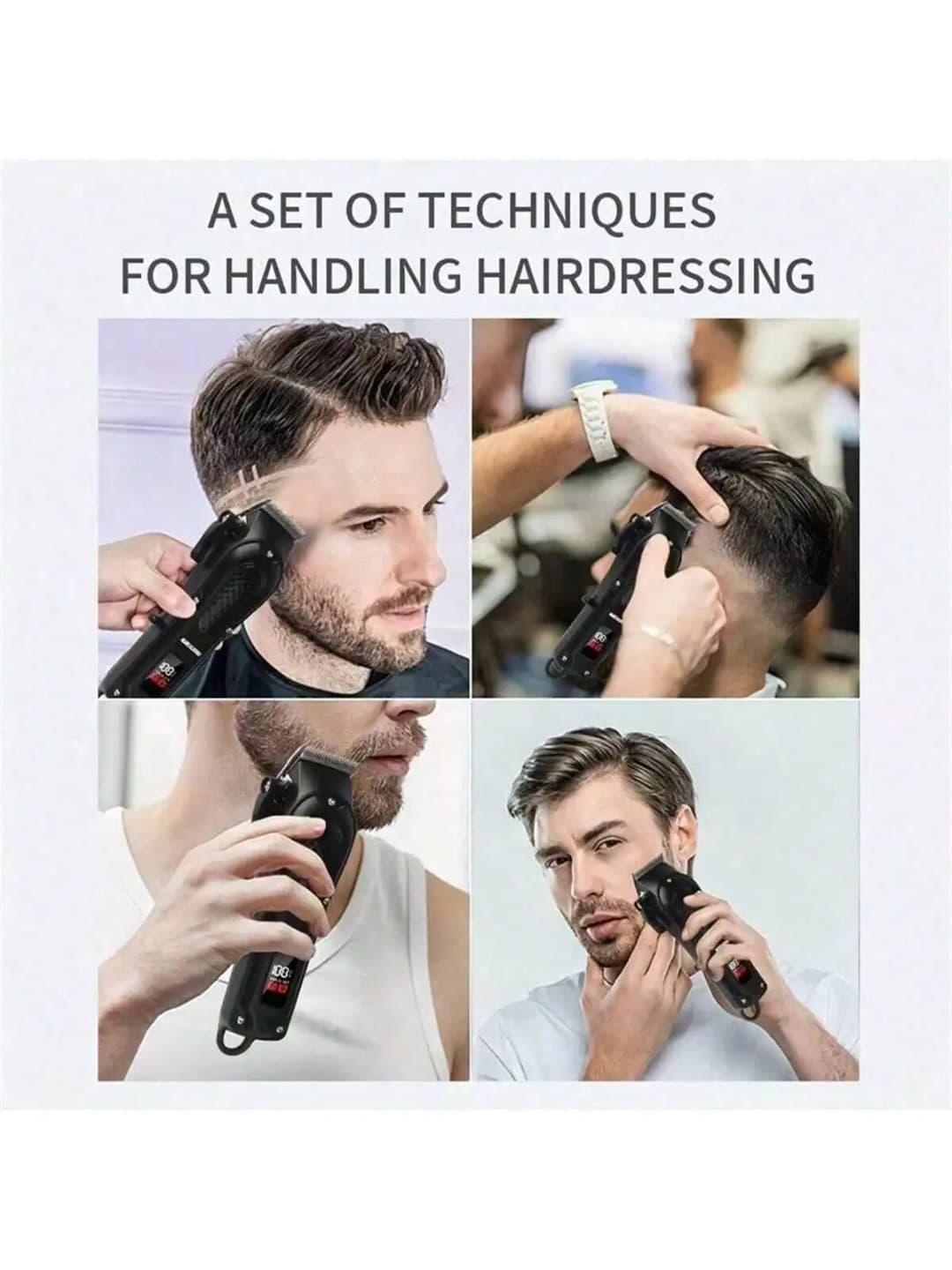 Professional USB Rechargeable Hair Clipper & Beard Trimmer, Cordless, Ideal Gift for Men - 4