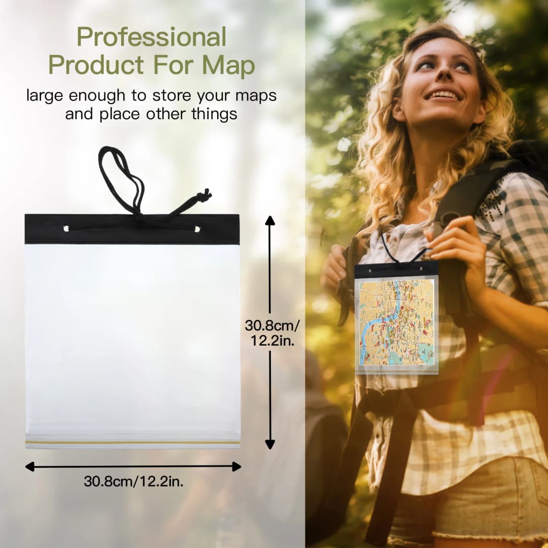 Waterproof Foldable Map Storage Case Transparent Document Dry Bag Trail Map Case Hiking Passport Holder Outdoor Camping Hiking - 6