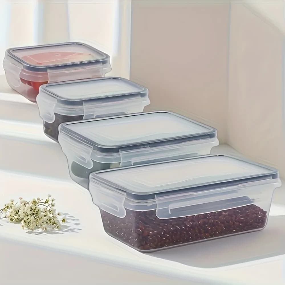 8-PC BPA-Free Airtight Food Containers with Locking Lids - Microwave/Freezer Safe PP Plastic Storage for Dry Goods/Fruit/Veggies - 2