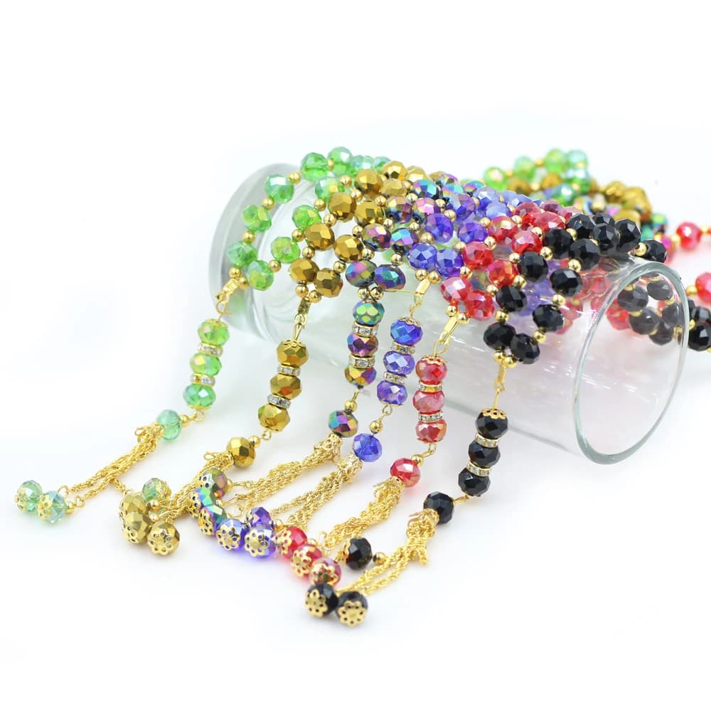 10 مللي متر 33 قطعة كريستال زجاج الخرز المستديرة التركية نمط مسلم مسبحة الإسلامية الصلاة حبة سوار للنساء مجوهرات اكسسوارات هدية - 4