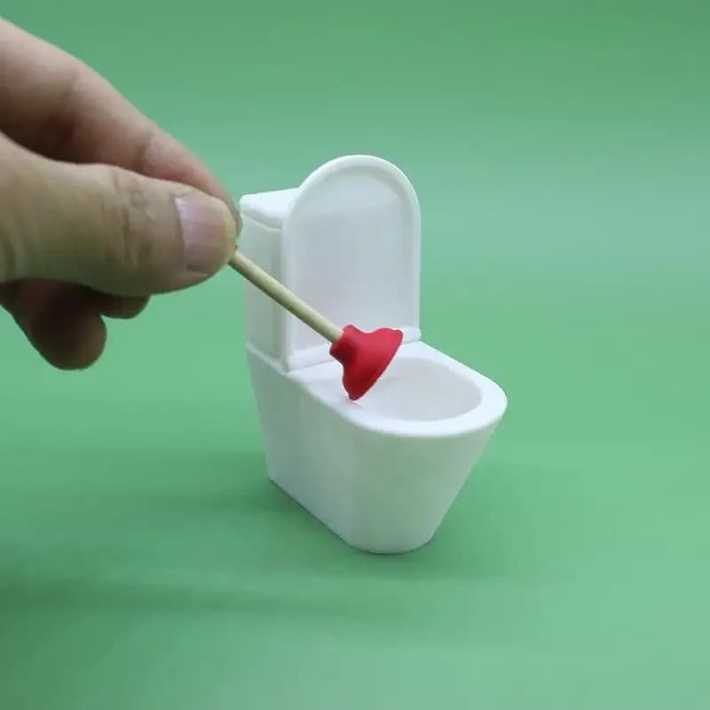 دمية محاكاة مقعد المرحاض خمر دمية الحمام الأبيض المرحاض بيت الدمية مصغرة الطفل التظاهر لعبة إكسسوارات دمي - 2