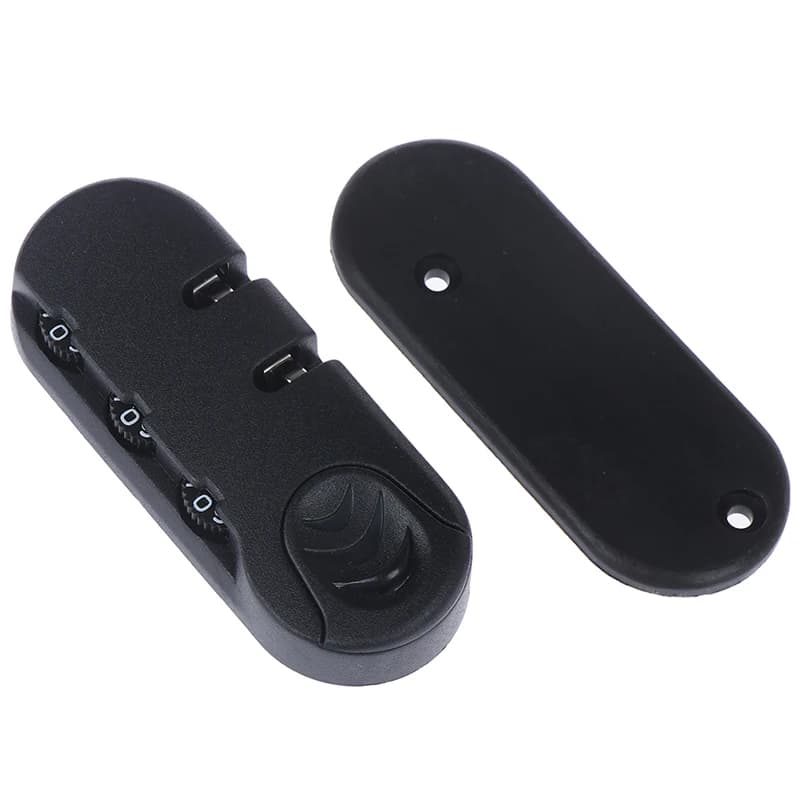 ملحقات قفل الجمع للحقائب ، 3 أرقام ، قفل رمز ، الأمتعة ، حقيبة ، حقيبة سفر ، أسود - 5