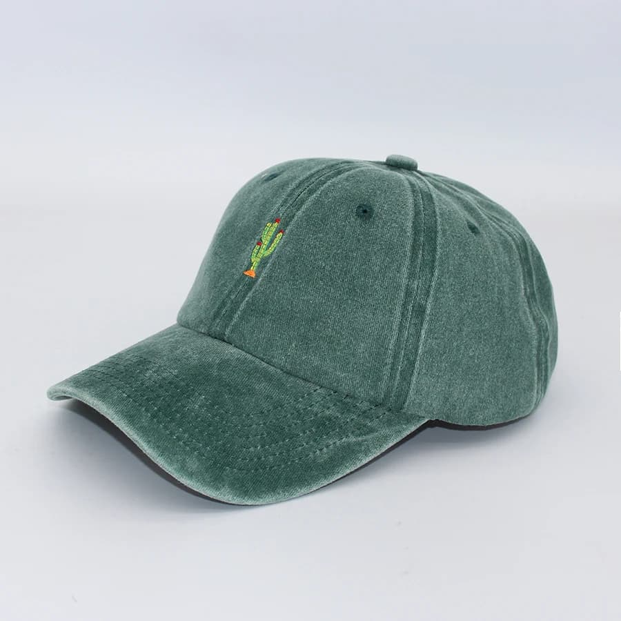 Mini Cactus Embroidery vintage soft Baseball caps Men Women Water Washed Hat Sports Fishing Dad Visor Summer Autumn Peaked cap - 4