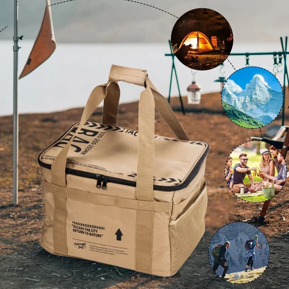 حقيبة تخزين تخييم تكتيكية 30-42 لتر صندوق قابل للطي معزول مقاوم للماء منظم أدوات مائدة نزهة معدات ميدانية - 6