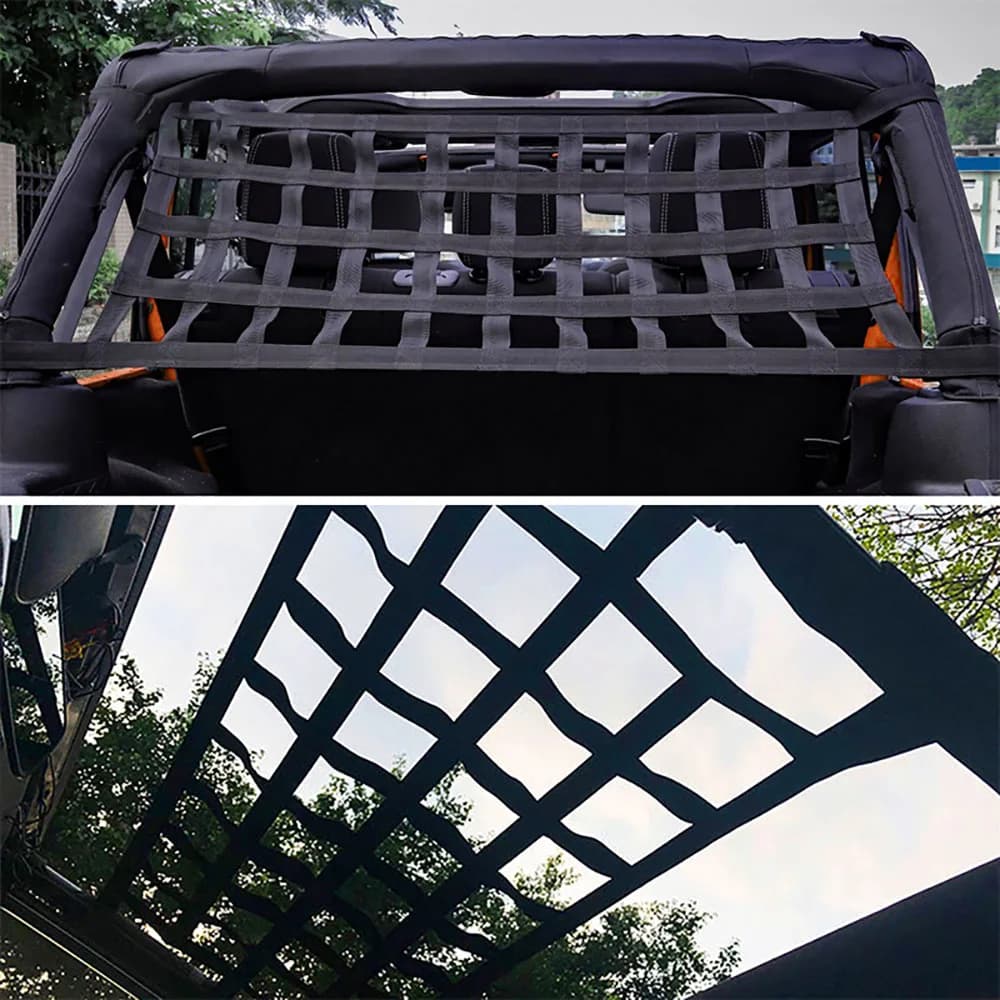 Car Roof Storage Net Multifunction For Jeep Wrangler Tail Box Net Mesh Cargo Net Retrofit accessories