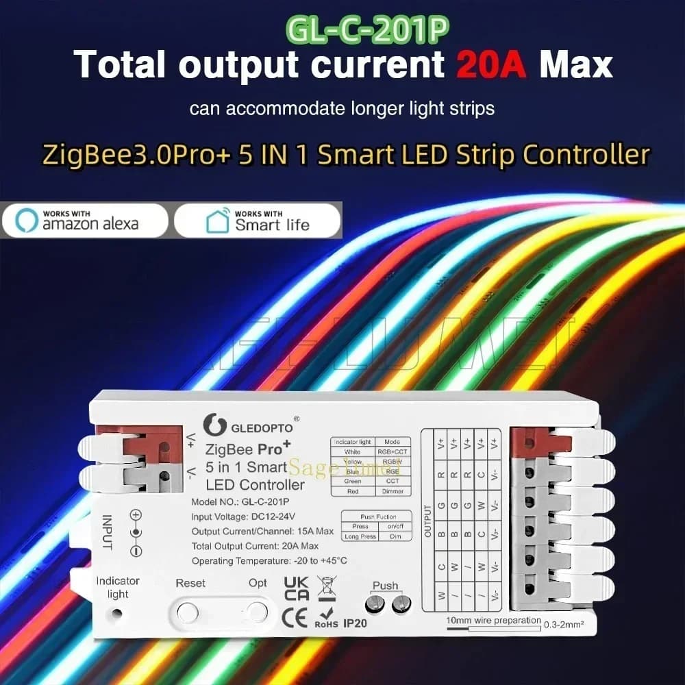 GLEDOPTO GL-C-201P/202P/203P  5 in 1 ZigBee 3.0 Pro+ LED Controller RGB CCT RGBW RGBCCT Strip Light  Smart APP Voice Control - 4