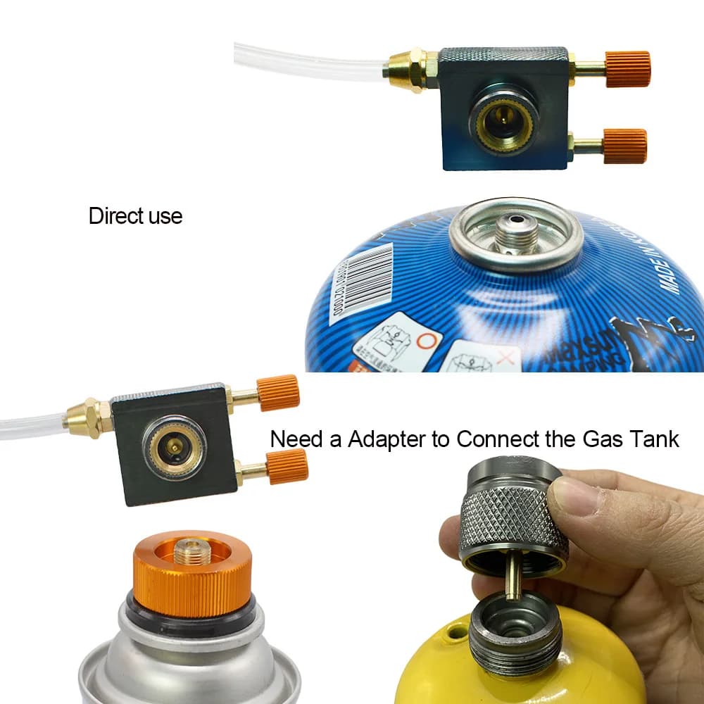 Outdoor Camping Gas Stove Propane Refill Adapter Gas Flat Cylinder Tank Coupler Adaptor Gas Charging With Pressure Relief Valve - 2