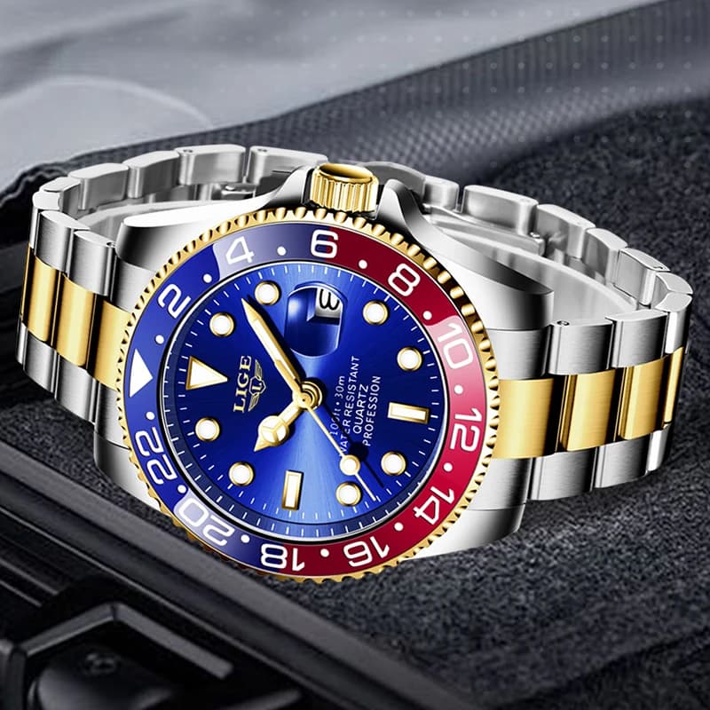 LIGE Top Brand Fashion Mens Watch Business Luxury Quartz Wristwatches Luminous Waterproof Steel Sports Watches Mens Gifts Reloj - 2
