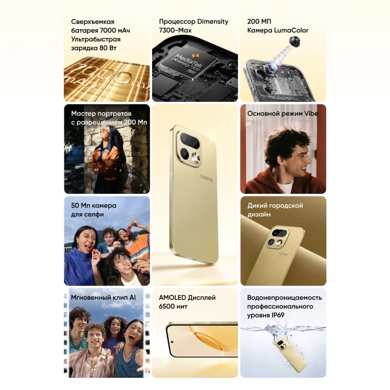 هاتف ريلمي 16 برو الذكي بشاشة أموليد 6.78 بوصة، معدل تحديث 144 هرتز، كاميرا 200 ميجابكسل، بطارية 7000 مللي أمبير، شحن 80 واط، معالج ديمنستي 7300-ماكس - 2