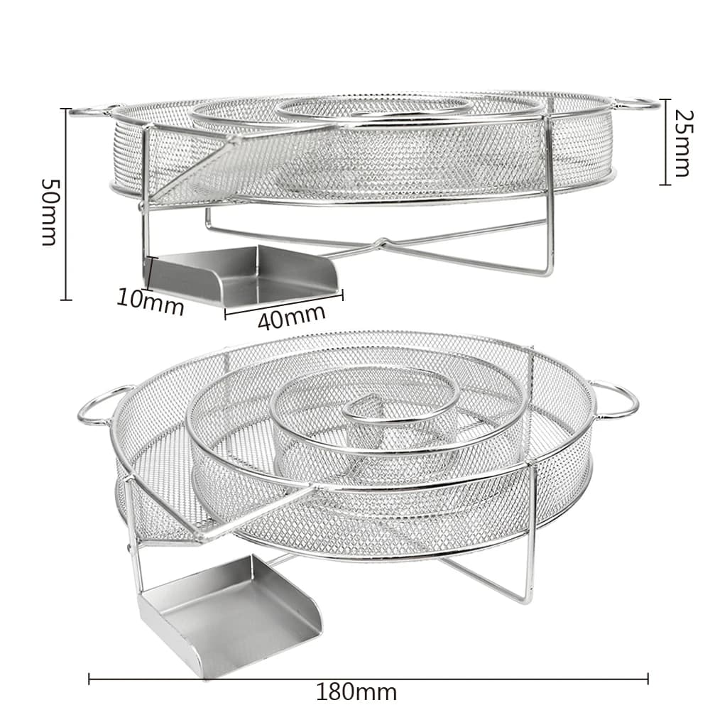 Cold Smoke Generator Chip Smoking Box Smoker Wood Dust Hot Smoker Salmon Bacon Fish Mini Apple Wood Steel Barbecue Grill - 6