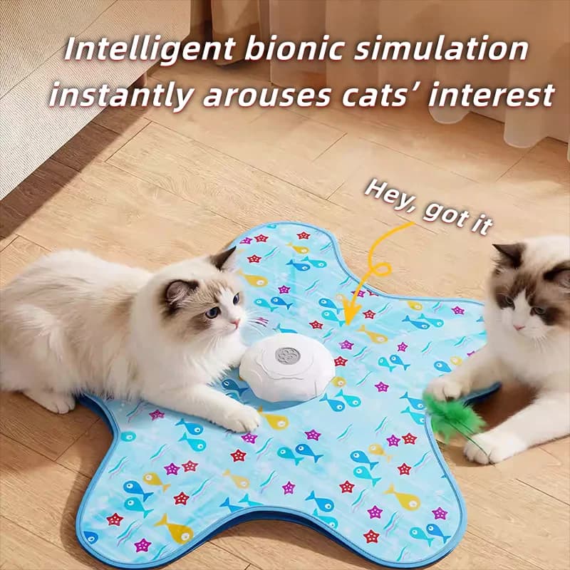 Automatic Turntable Cat Toy Interactive Hunting Cover Teasing Stick Pet Play Cover Hide and Seek Toy for Cats and Pets