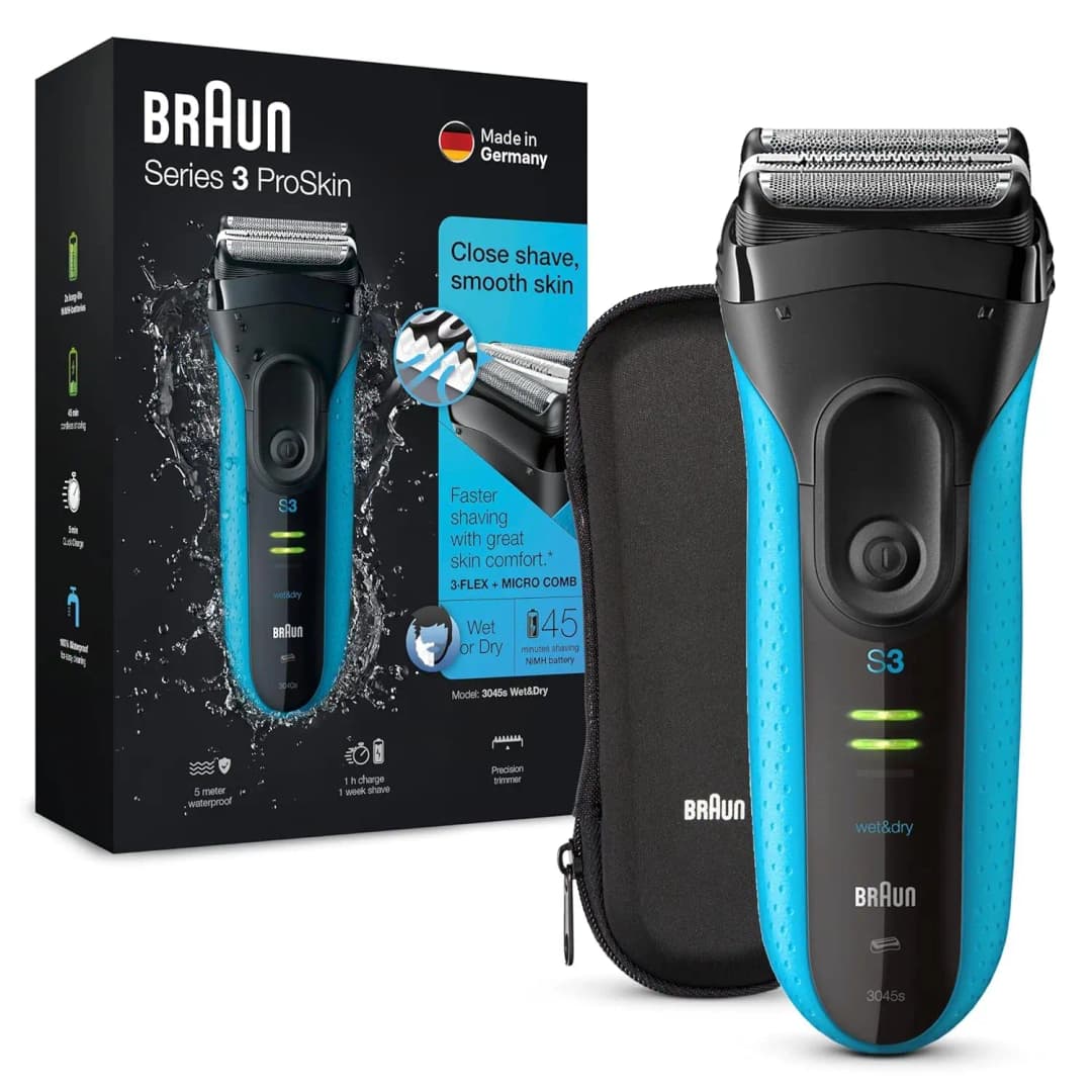 Braun Electric Shaver 3 Series ProSkin 3040S Reciprocating Shaver For Men Shaving Machine With Trimmer 100-240v
