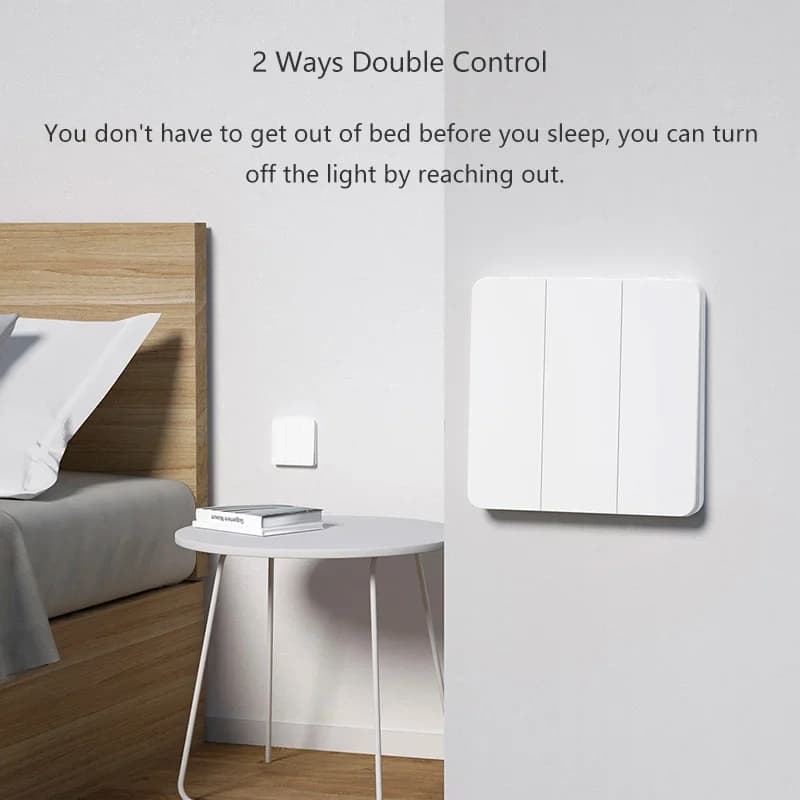 Yeelight Lingdong Wall Switch Button Panel Self Rebound 2 Way Dual Modes 1/2/3 for Smart Lamp and Normal Light 250V 16A - 4