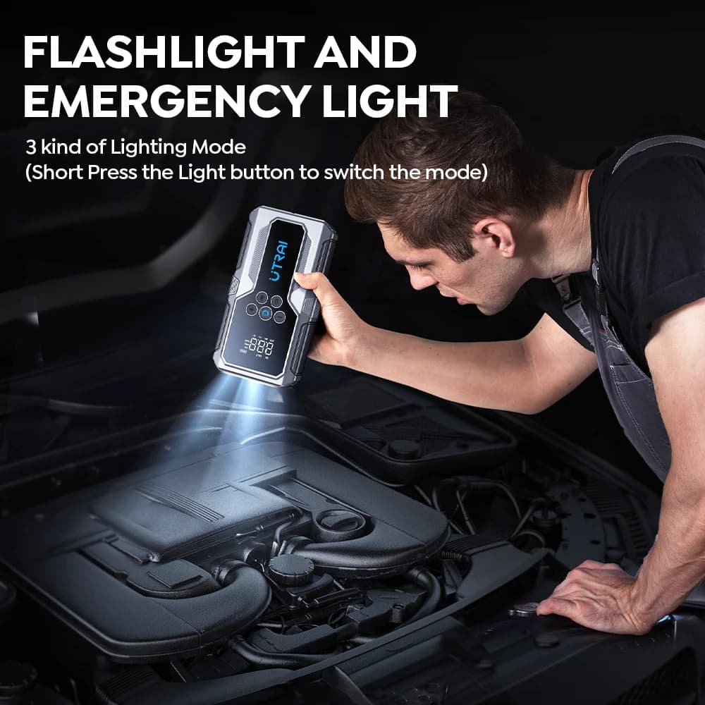 UTRAI 1500A جهاز بدء تشغيل السيارة المحمول مع بنك طاقة، مضخة هواء 150PSI، معزز بطارية الطوارئ 2024 - 5