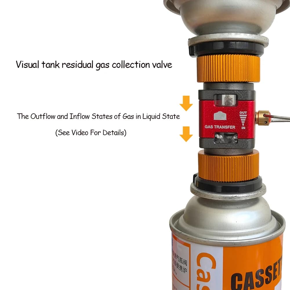 Outdoor Camping Visual Gas Tank Converter Tank Gas Refill Adapter Isobutane/Butane Mutual Charge Gas Adapter Collection Valve - 5