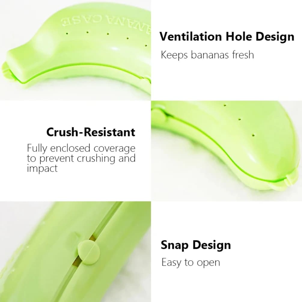 صندوق تخزين الموز للسفر في الهواء الطلق حافظة لطيفة حاوية رحلة حامل تخزين فاكهة الغداء - 4