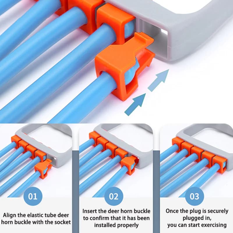 مجموعة تمارين الجسم بالكامل - موسع الصدر مع 5 أشرطة مقاومة قابلة للإزالة للبيلاتيس والرفع وتدريبات العضلات - تقوية - 4