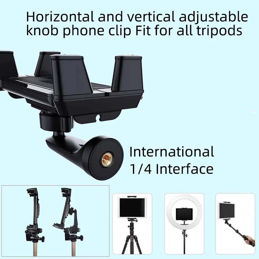 Tripod Monopod Universa Holder Mount,Stand Compatible with 7" - 15" Tablets IPad,4"-7"Folding Screen/Straight Panel Phone - 4