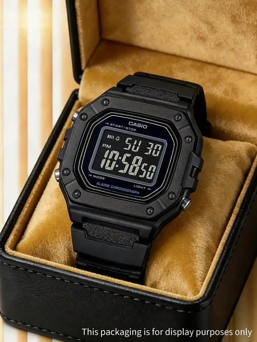 CASIO Men's Tactical Illuminator Watch Chronograph Black Resin Strap Rugged Outdoor Wristwatch for Hiking Camping Daily Wear