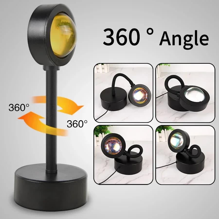 USB غروب الشمس مصباح غروب الشمس العارض المزاج ضوء غرفة المعيشة غرفة نوم ضوء الليل ديكور داخلي بار جو التصوير الخلفية - 5