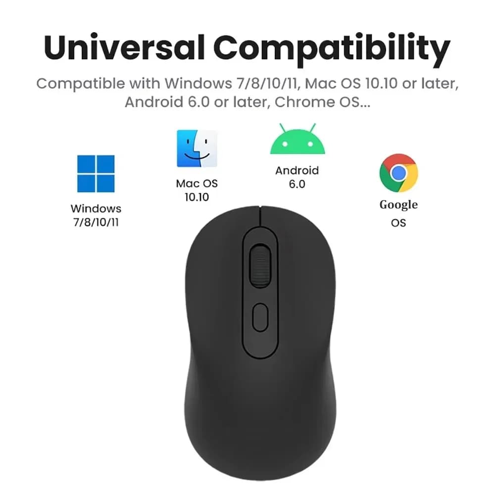 Bluetooth 5.2 Mouse 2.4G Wireless Mouse Rechargeable Dual Mode Gaming Mouse Silent Mouse 1600 DPI Mice For PC Laptop MacBook Pro - 6