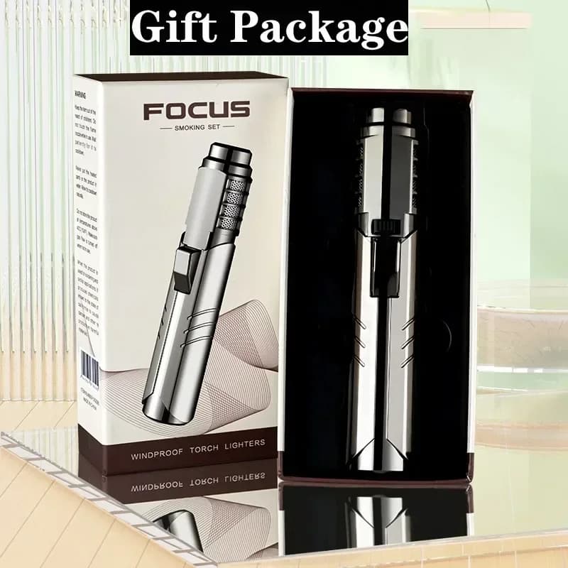 1800°High Temperature Spray Gun Butane Gas Lighter Metal Outdoor Windproof Blue Powerful Flame Torch Jet Lighter Welding Tool - 6