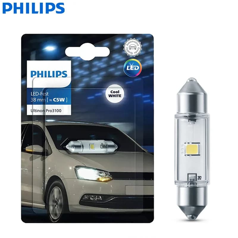 Philips Ultinon Pro3100 LED C5W Fest 30mm 38mm 43mm 6000K Cool White New Style Car Interior Door Read Dashboard Signal Lamps, 1x - 4