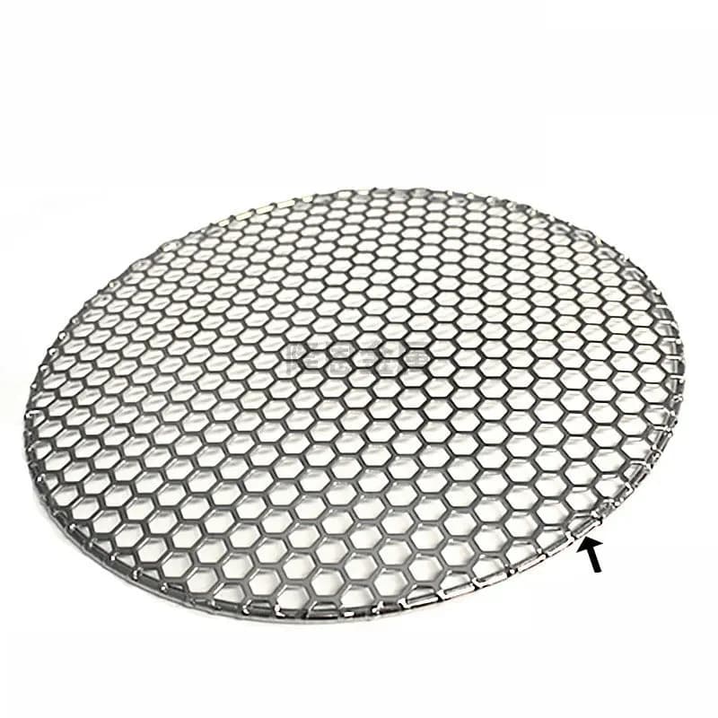 10-50CM Diameter Stainless Steel 304 Food Grade Round BBQ Charcoal Grate Barbecue Grill with Cellular Holes Grid Mesh Net - 2