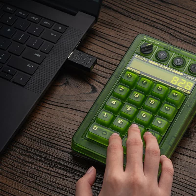 8BitDo - Retro 18 Mechanical Numpad, Supports Calculator Mode, Bluetooth/2.4G/Wired Numpad for Windows and Android- Xbox Edition - 3